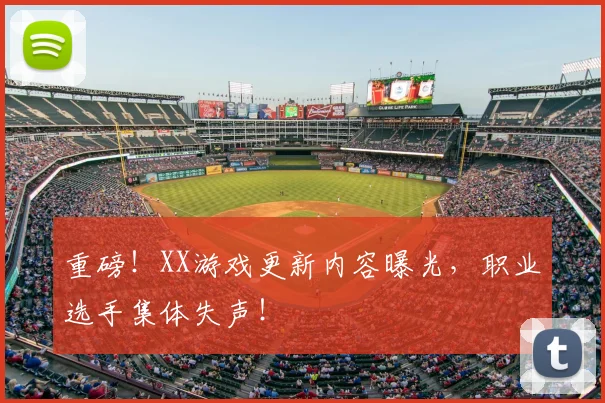 重磅!XX游戏更新内容曝光,职业选手集体失声!